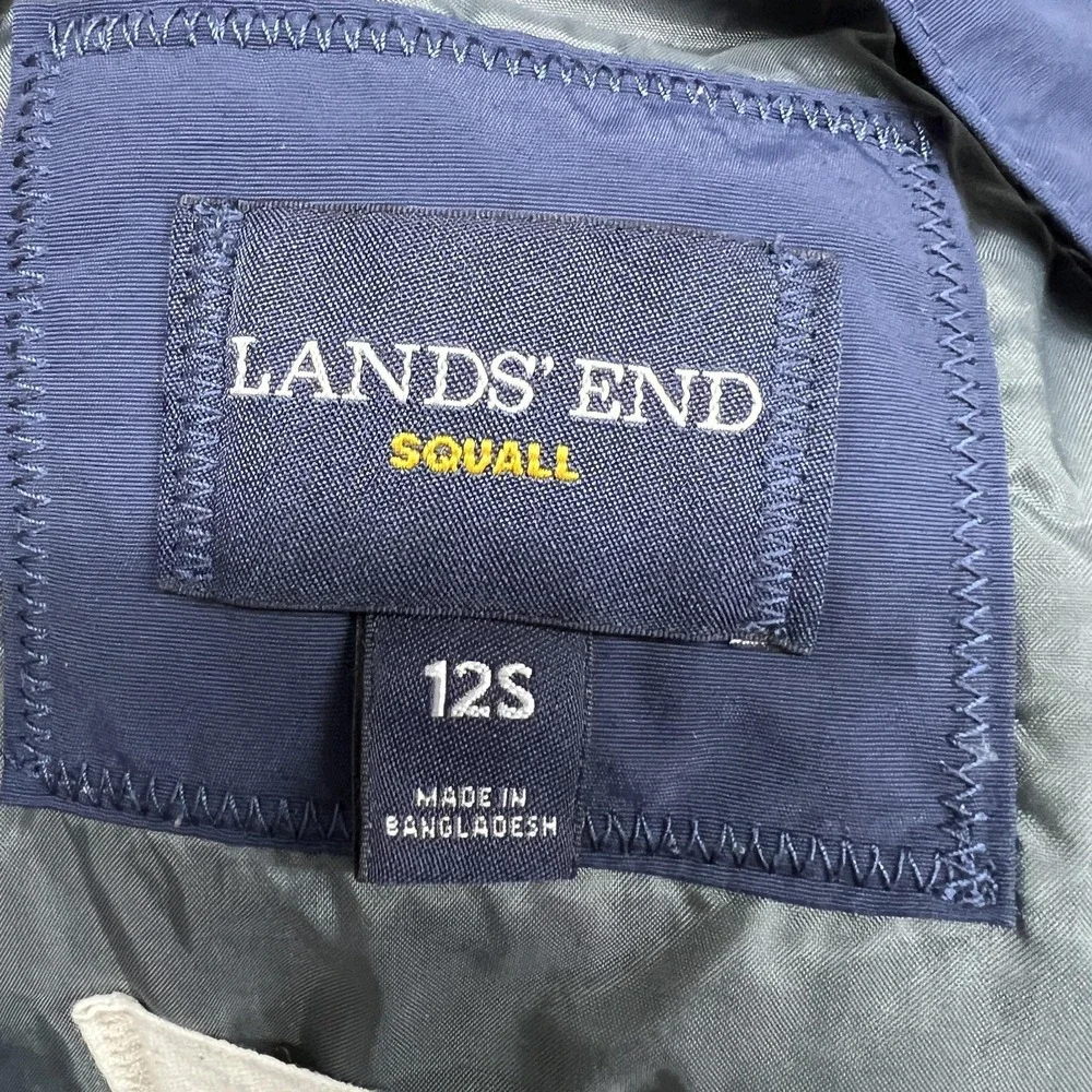 Lands End Squall Snow Bib Pants Kids 12S Blue Insulated Ski Grow A Long Outdoor